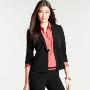 Womens Black Anne Taylor Peplum Blazer